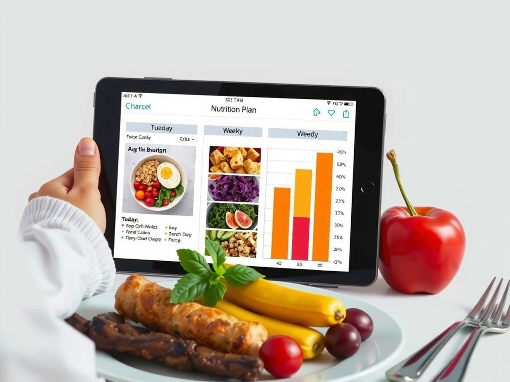Digitale Ansicht eines Ernährungsplans auf Tablet
